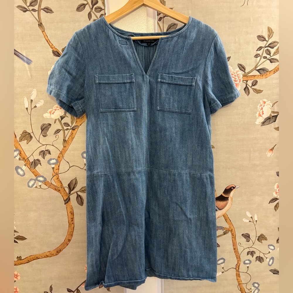 A.P.C. Denim blue cotton short sleeve dress, medium